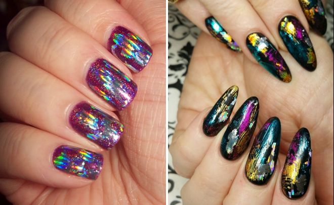 радужная фольга для ногтей радужная фольга для ногтей