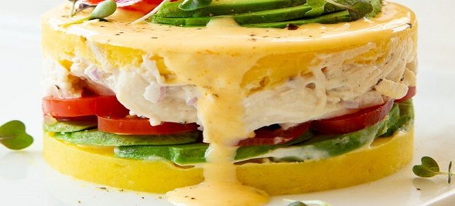 фото9 слоеный салат с копченой курицей и картофелем