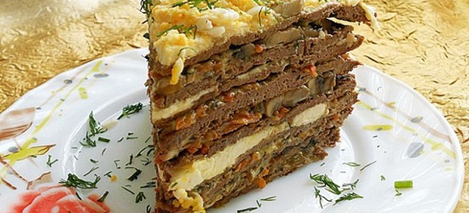 Печеночный торт из куриной печени