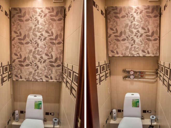 Рулонные жалюзи в туалете 11