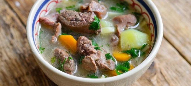Суп из куриной печени