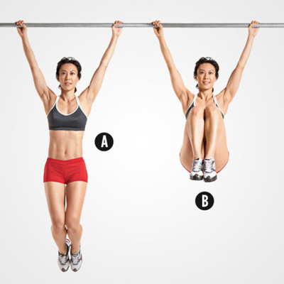 упражнения для пресса на турнике