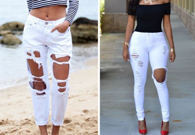 белые джинсы 14
