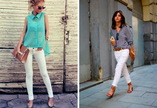 белые джинсы 16