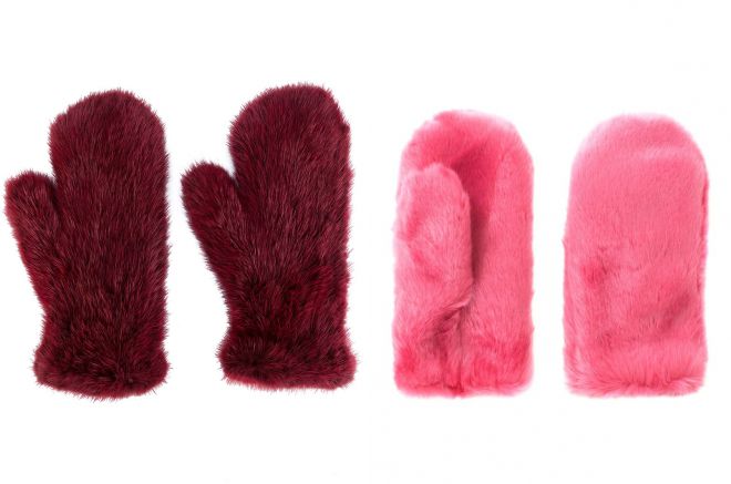 цветные варежки из норки цветные варежки из норки