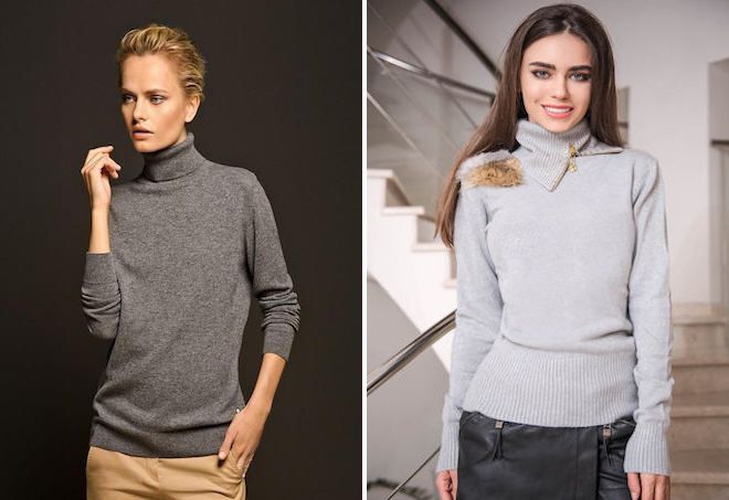 серый свитер с горлом серый свитер с горлом