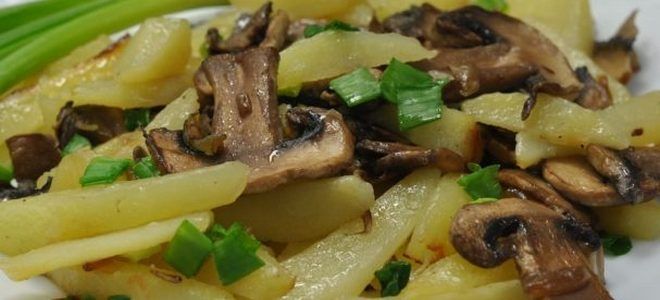 жареная картошка с грибами и луком жареная картошка с грибами и луком