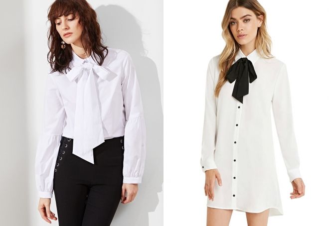 рубашка с длинным рукавом и бантом рубашка с длинным рукавом и бантом
