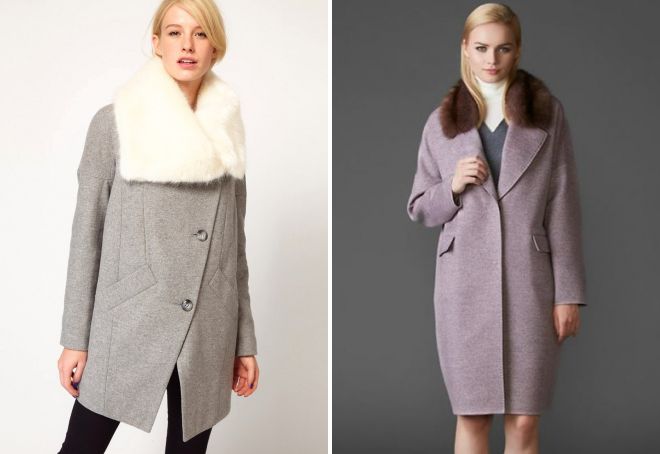 пальто оверсайз с меховым воротником пальто оверсайз с меховым воротником