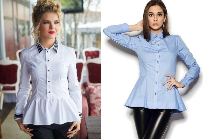 рубашка с длинным рукавом и баской рубашка с длинным рукавом и баской