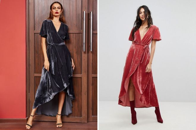 бархатное платье с запахом бархатное платье с запахом