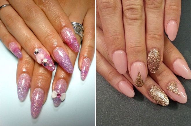 маникюр на круглые ногти с блестками маникюр на круглые ногти с блестками