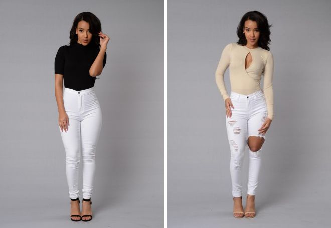 белые джинсы с высокой посадкой белые джинсы с высокой посадкой