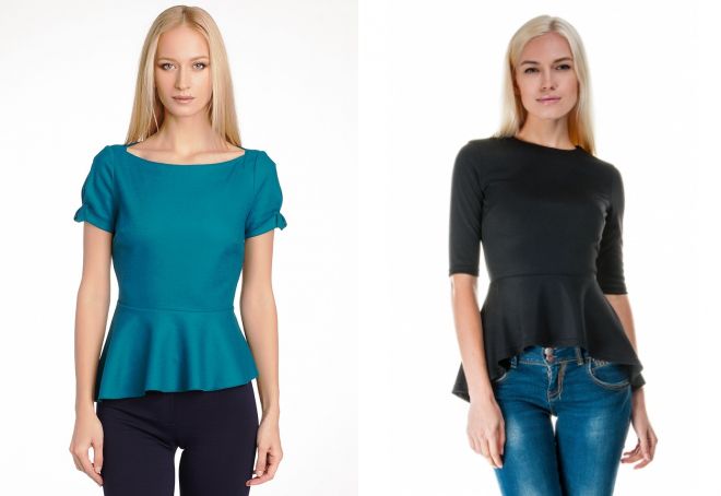 блузка с коротким рукавом с баской блузка с коротким рукавом с баской