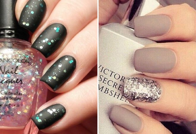 матовый дизайн ногтей с блестками матовый дизайн ногтей с блестками