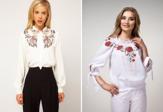 белая блузка с вышивкой белая блузка с вышивкой
