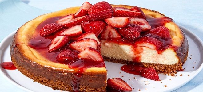 клубничный чизкейк с творожным сыром клубничный чизкейк с творожным сыром
