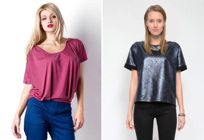 свободная блузка с коротким рукавом свободная блузка с коротким рукавом