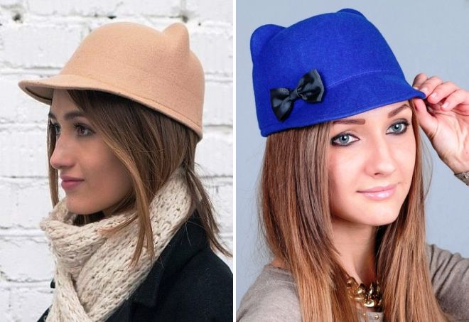 женская кепка с ушками женская кепка с ушками