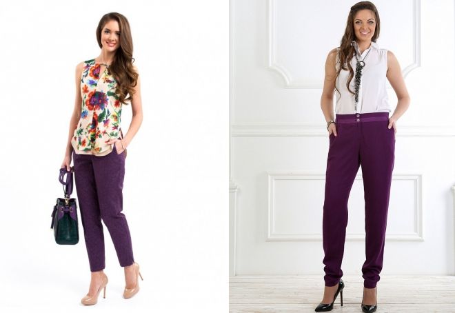 брюки баклажанового цвета брюки баклажанового цвета