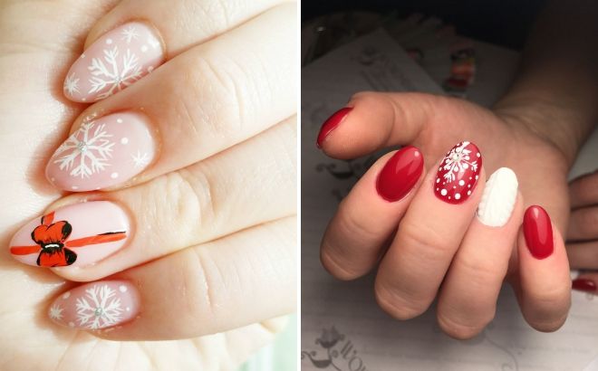 новогодний маникюр на круглые ногти новогодний маникюр на круглые ногти