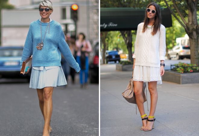 объемный свитер с юбкой объемный свитер с юбкой