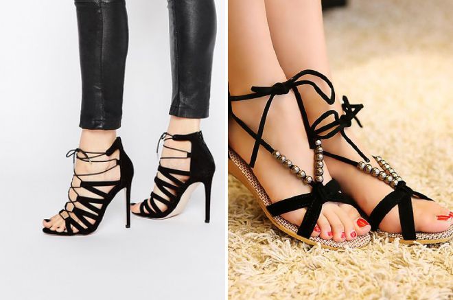 черные босоножки с тонкими ремешками черные босоножки с тонкими ремешками