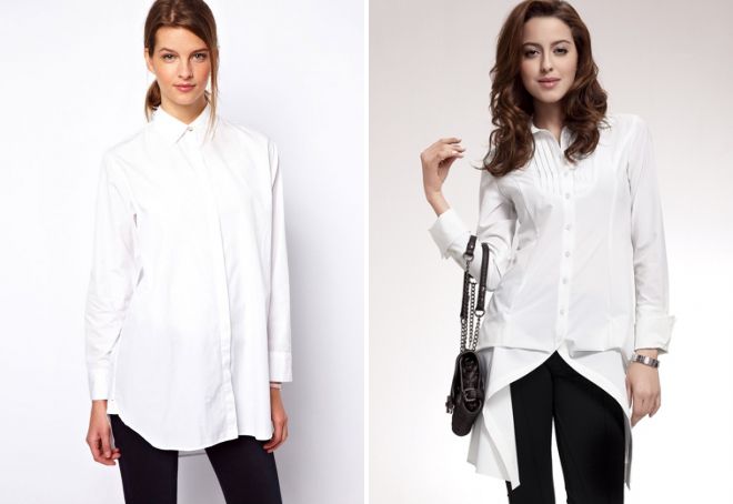 длинная белая блузка длинная белая блузка