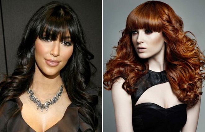 голливудские локоны с челкой голливудские локоны с челкой