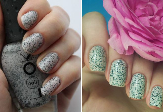 маникюр с мраморной крошкой маникюр с мраморной крошкой