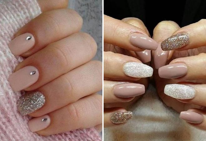 нюдовый дизайн ногтей с блестками нюдовый дизайн ногтей с блестками