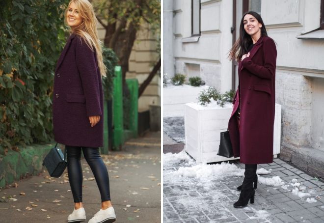 пальто баклажанового цвета пальто баклажанового цвета