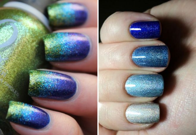 дизайн ногтей градиент с блестками дизайн ногтей градиент с блестками