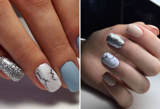 маникюр мрамор с блестками маникюр мрамор с блестками