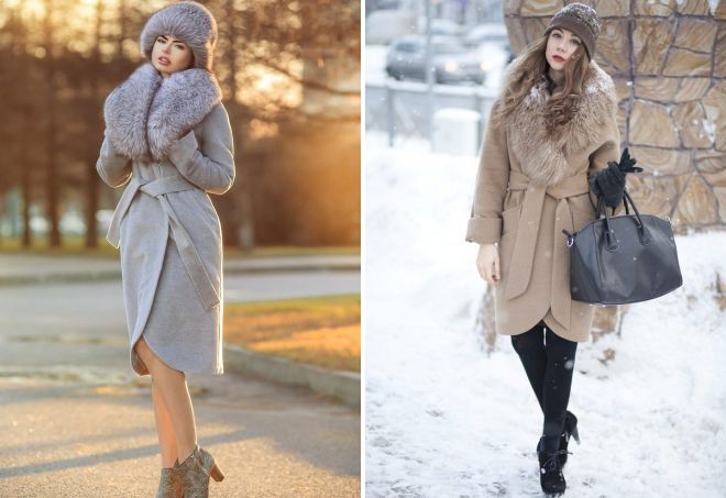 шапка под пальто с меховым воротником шапка под пальто с меховым воротником