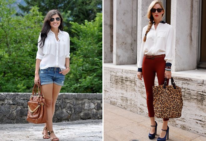 белая блузка с чем носить белая блузка с чем носить