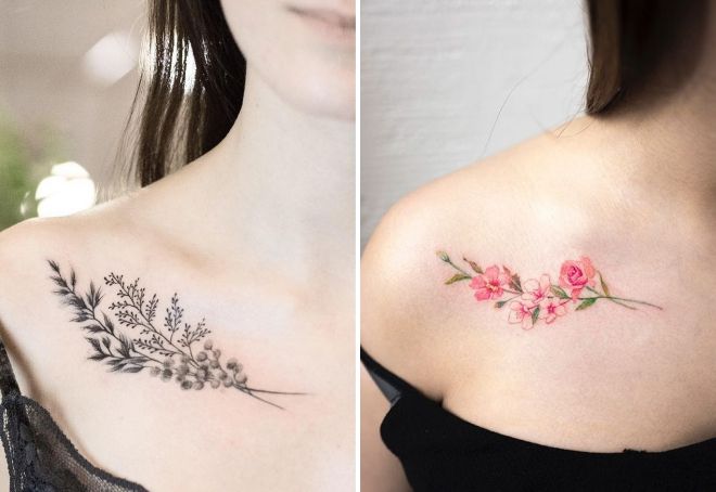 красивые тату на ключице красивые тату на ключице