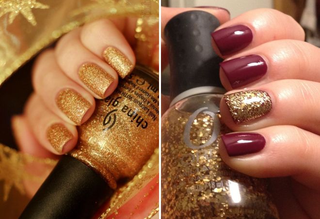 маникюр с золотыми блестками маникюр с золотыми блестками