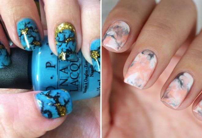 мраморный маникюр 2018 мраморный маникюр 2018