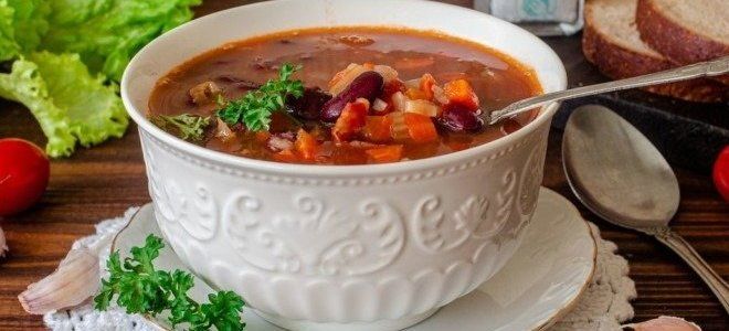 постный суп с консервированной фасолью постный суп с консервированной фасолью