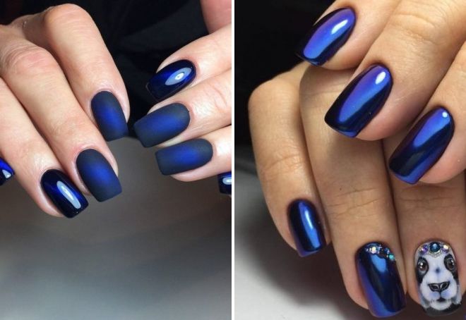 темно синий маникюр 2019 темно синий маникюр 2019