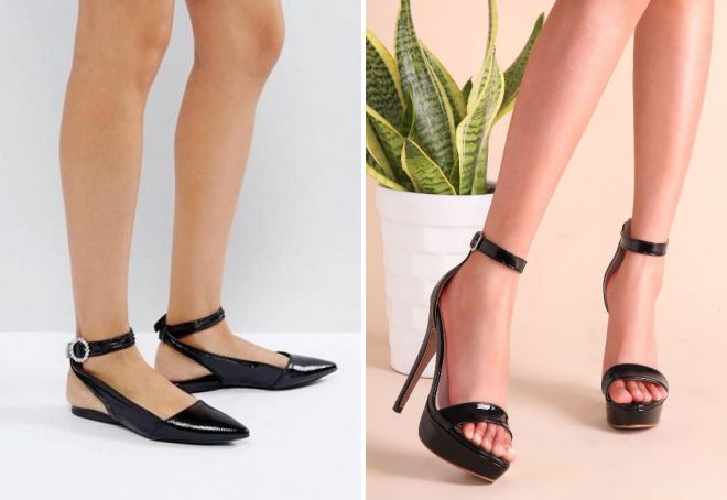 черные лакированные босоножки черные лакированные босоножки