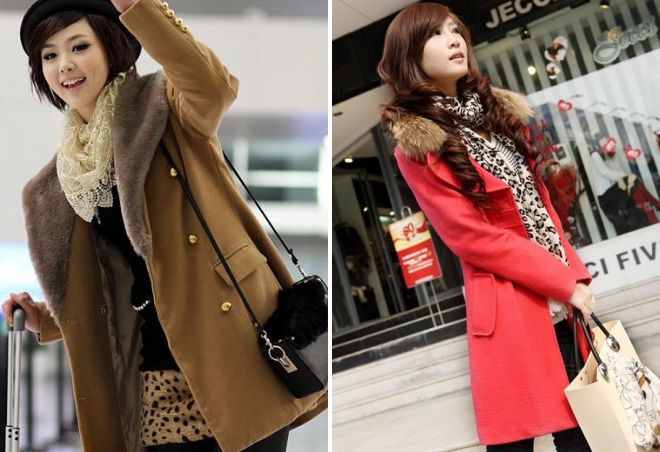 платок с пальто с меховым воротником платок с пальто с меховым воротником