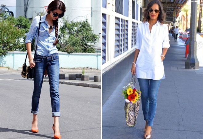 рубашка с длинным рукавом и джинсы рубашка с длинным рукавом и джинсы