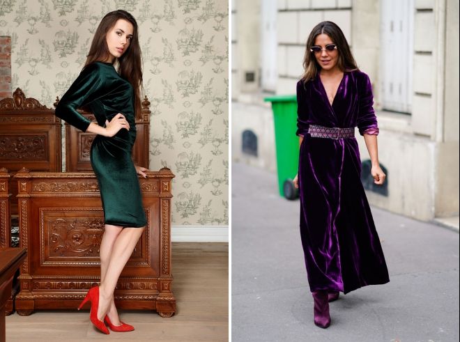 с чем носить бархатное платье с чем носить бархатное платье