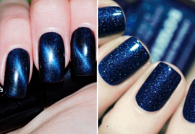 темно синий блестящий маникюр темно синий блестящий маникюр
