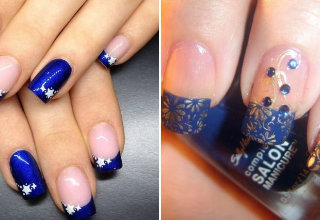 маникюр темно синий френч маникюр темно синий френч