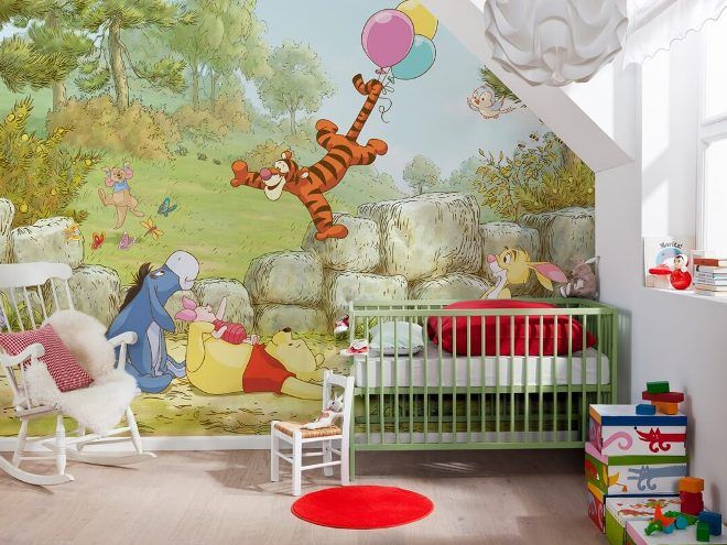 акцентная стена у кроватки оклеена фотообоями акцентная стена у кроватки оклеена фотообоями