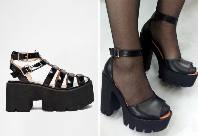 черные босоножки на тракторной подошве черные босоножки на тракторной подошве