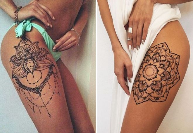 красивые тату на бедре красивые тату на бедре